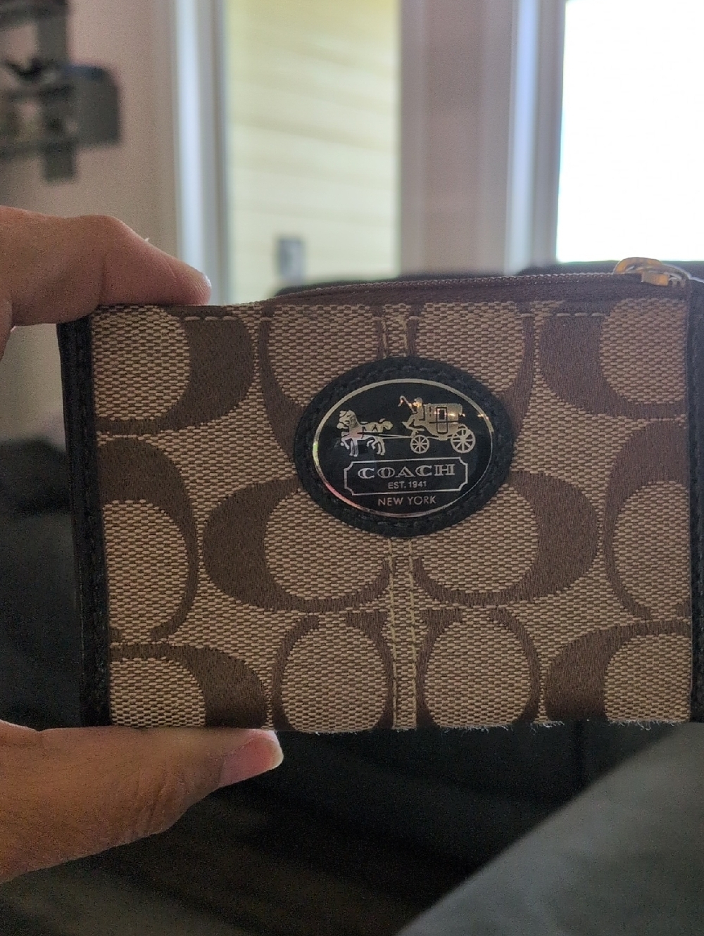 Coach Signature C Canvas Card Wallet